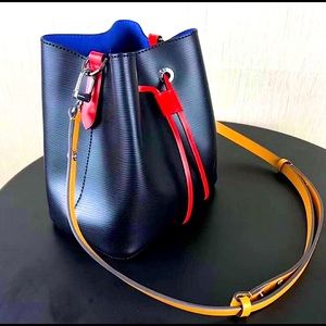 Authentic  LV NEONEO BB EPI - Blk-Blue-Red-Gold Silver hardware